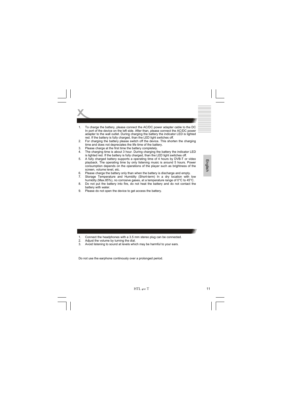 Battery | Xoro HTL 400T User Manual | Page 33 / 70