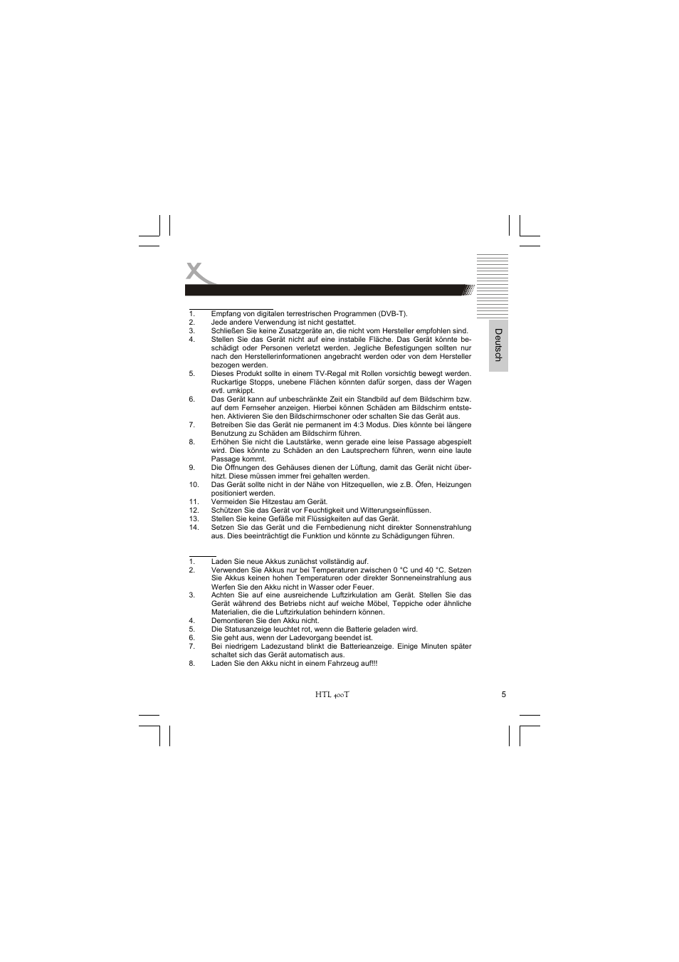 Sicherheitshinweise | Xoro HTL 400T User Manual | Page 5 / 70