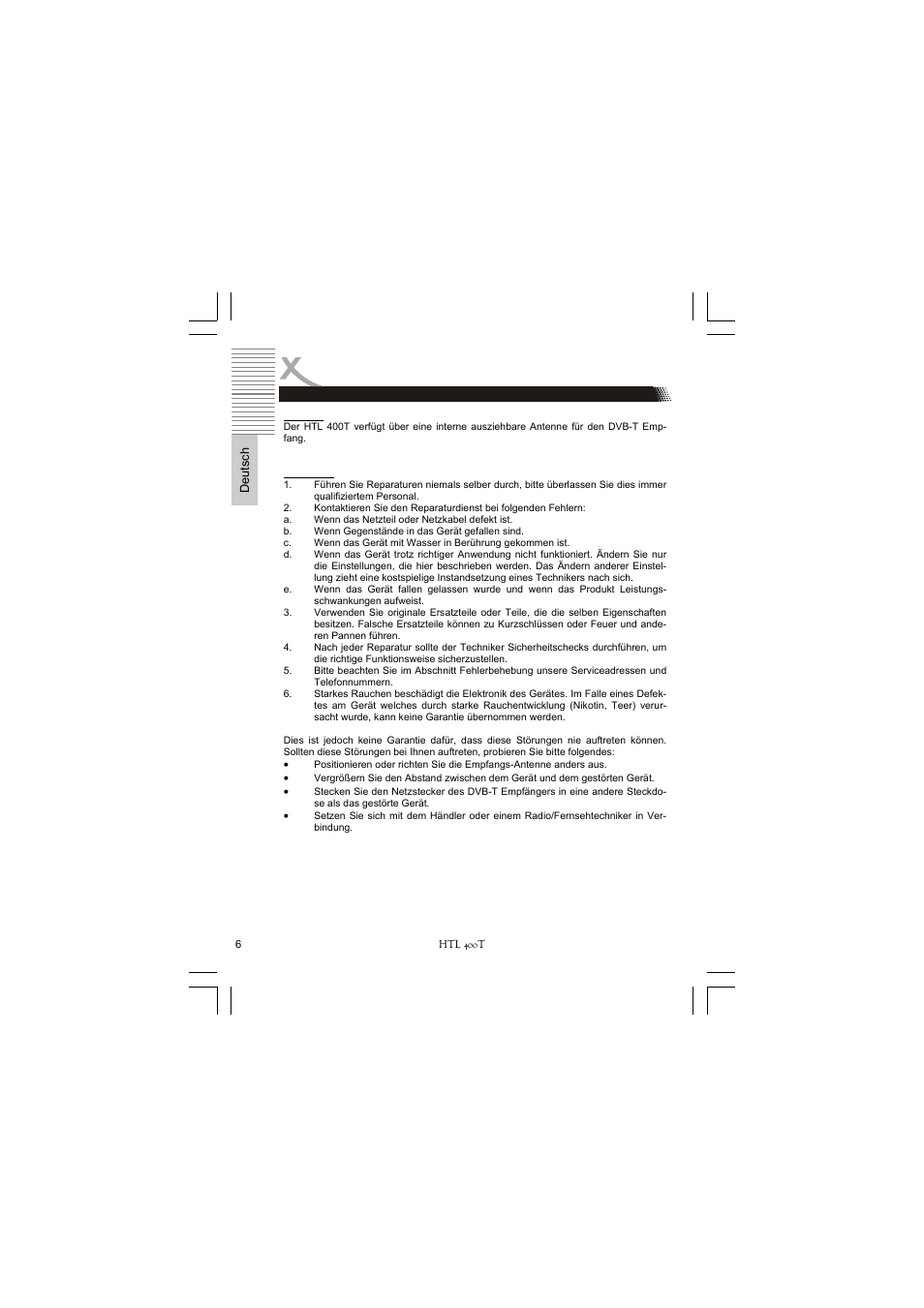 Sicherheitshinweise | Xoro HTL 400T User Manual | Page 6 / 70