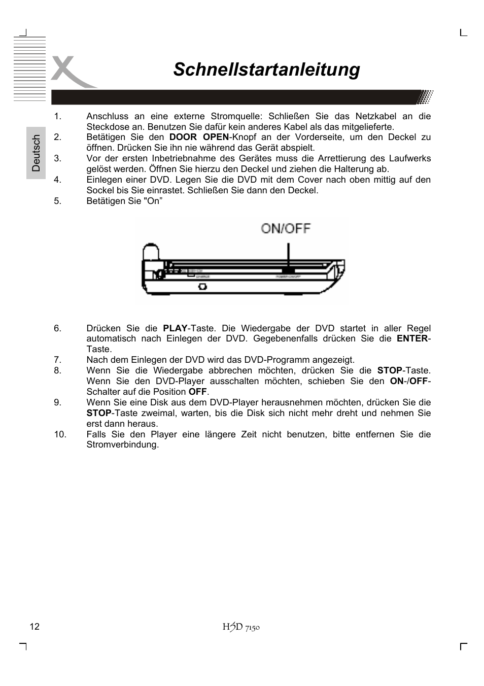 Schnellstartanleitung | Xoro HSD 7150 User Manual | Page 12 / 158