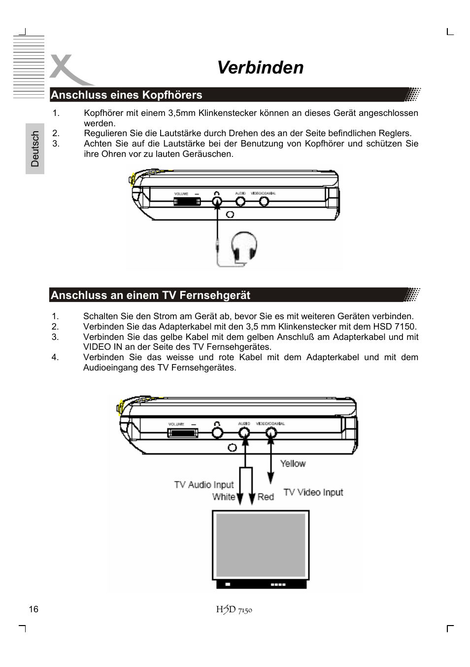 Verbinden | Xoro HSD 7150 User Manual | Page 16 / 158