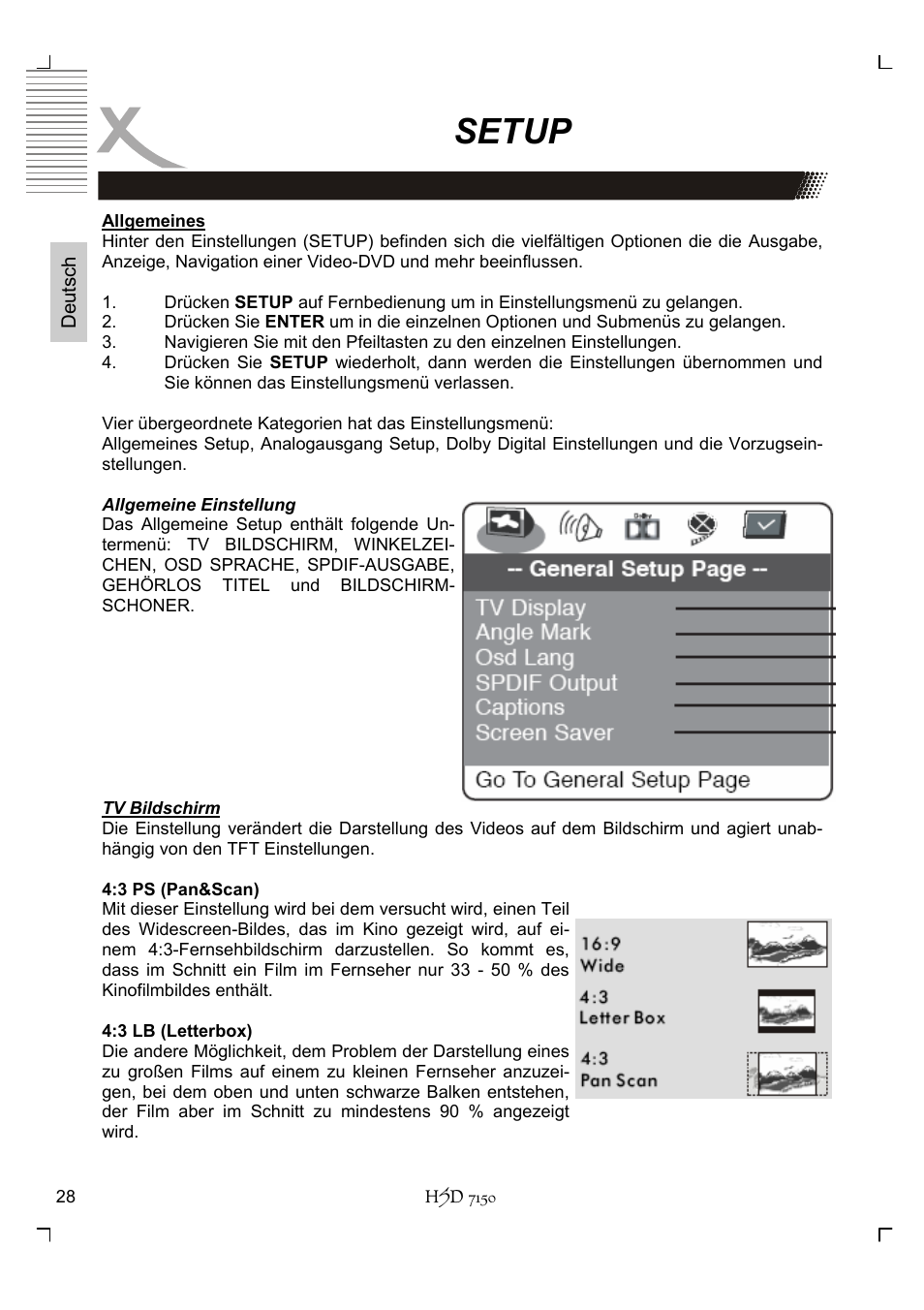 Setup | Xoro HSD 7150 User Manual | Page 28 / 158