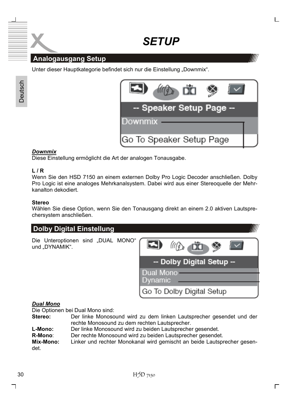 Setup | Xoro HSD 7150 User Manual | Page 30 / 158