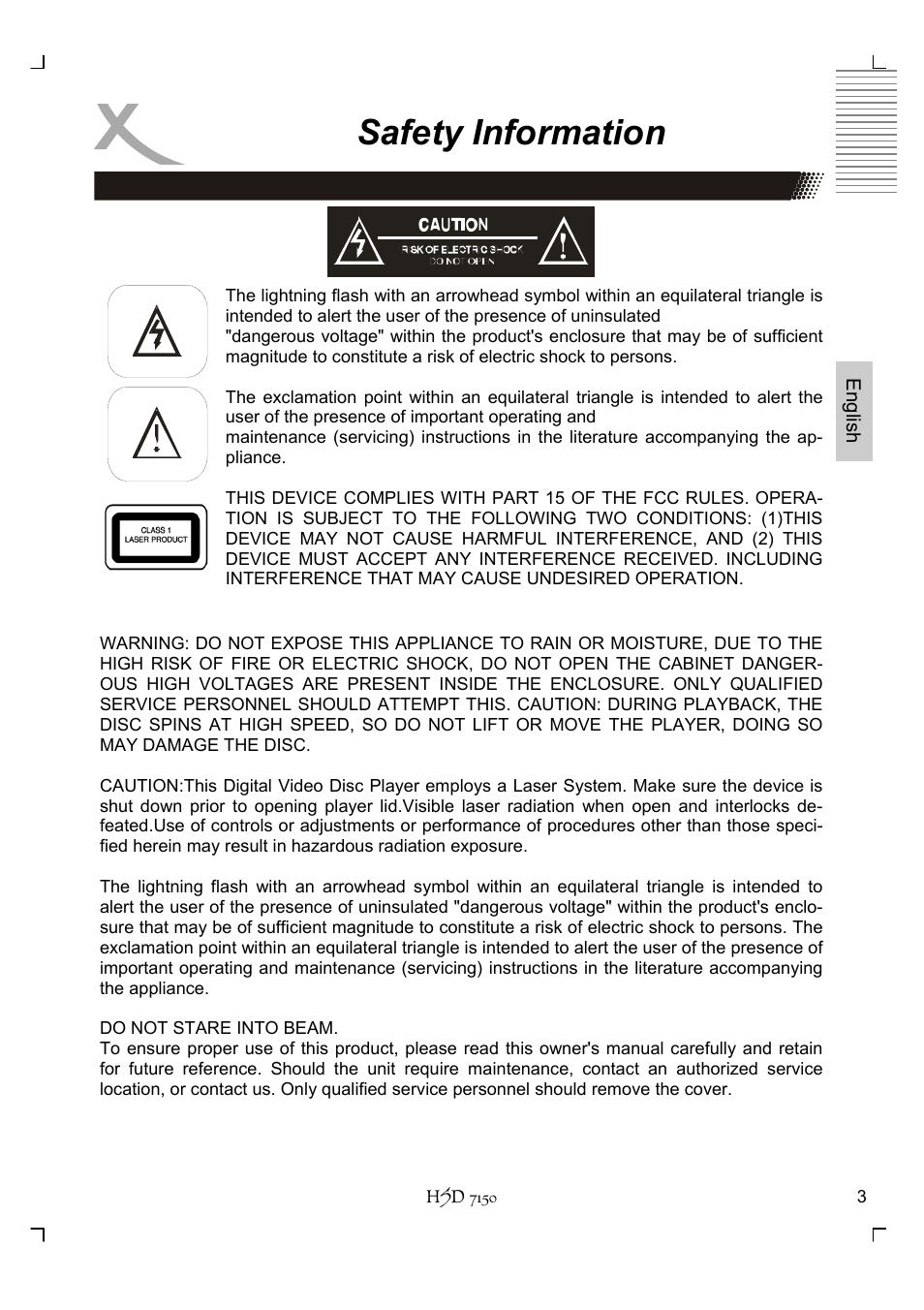 Safety information | Xoro HSD 7150 User Manual | Page 43 / 158