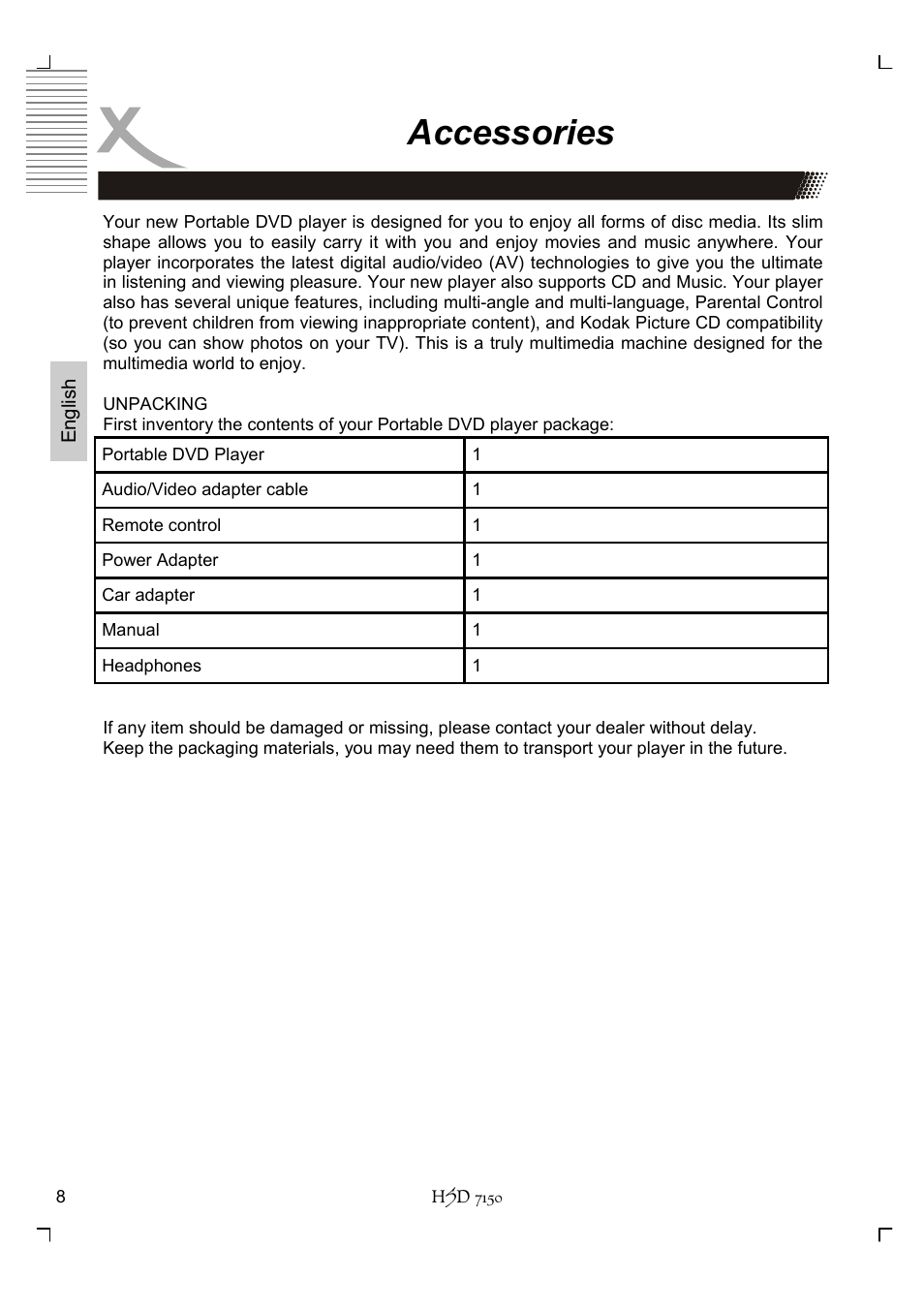 Accessories | Xoro HSD 7150 User Manual | Page 48 / 158