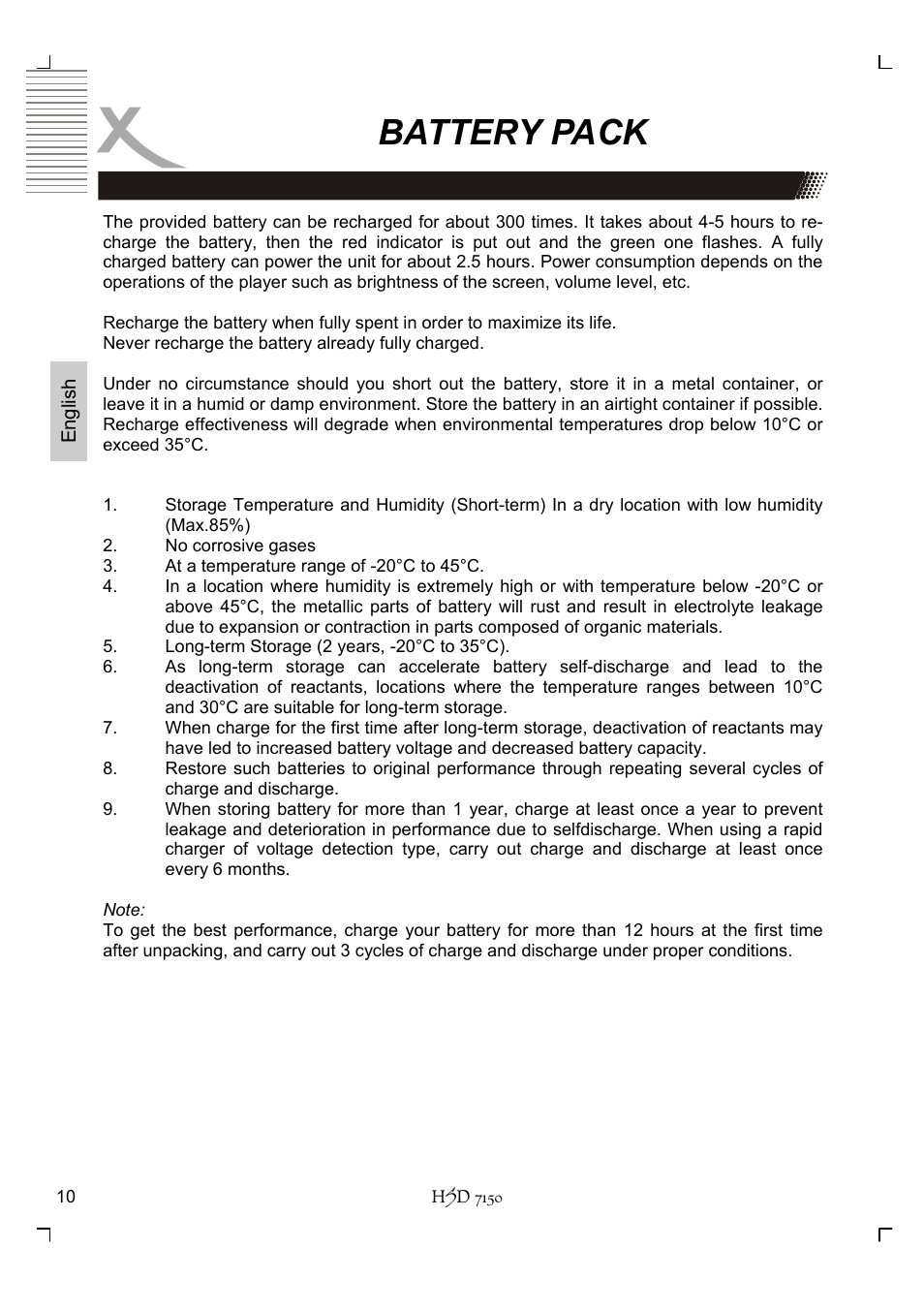 Battery pack | Xoro HSD 7150 User Manual | Page 50 / 158