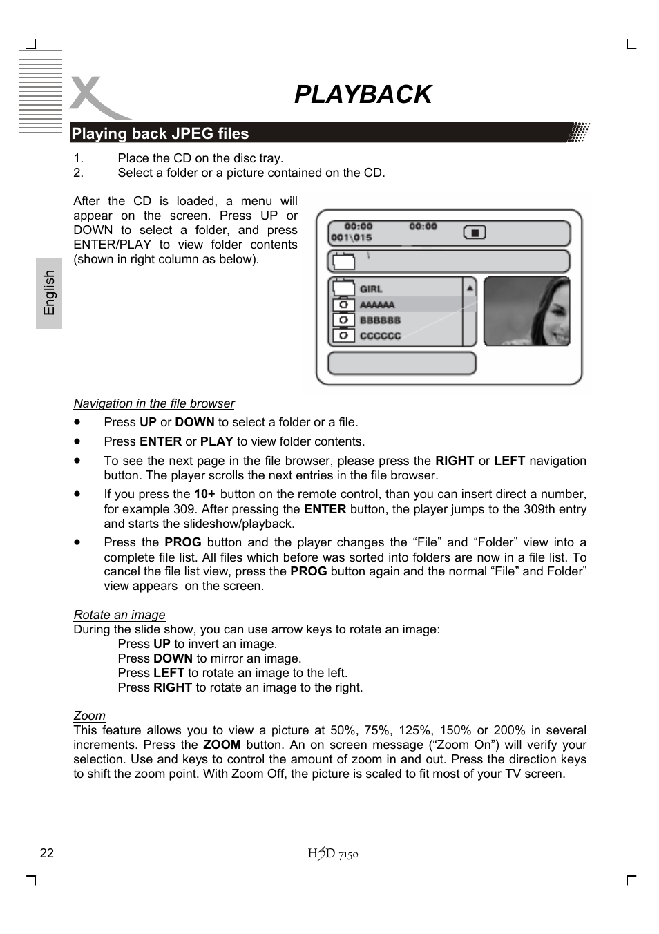 Playback | Xoro HSD 7150 User Manual | Page 62 / 158