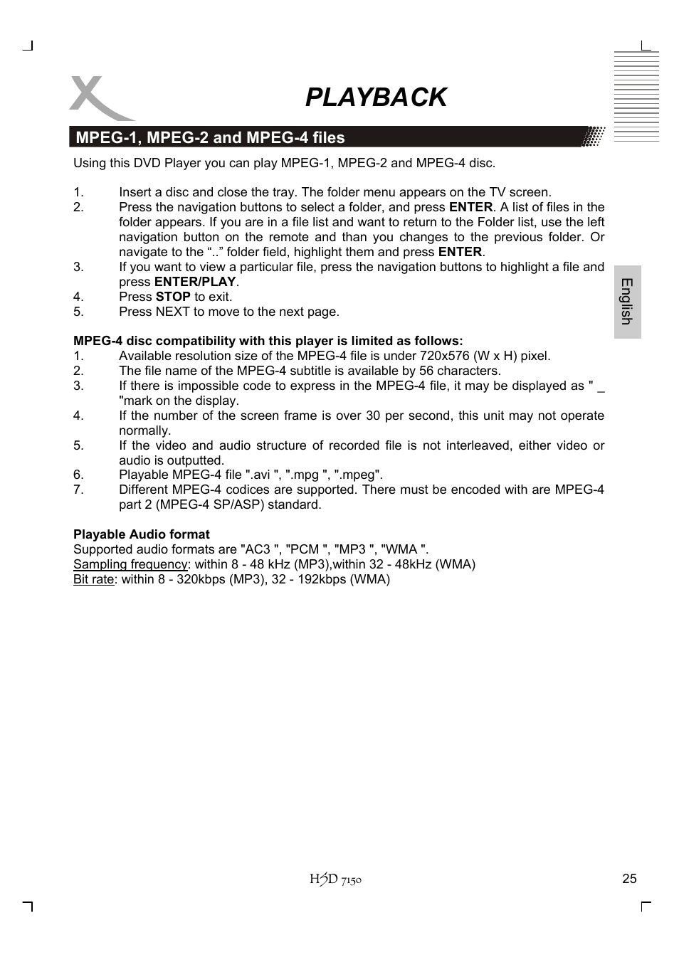 Playback | Xoro HSD 7150 User Manual | Page 65 / 158