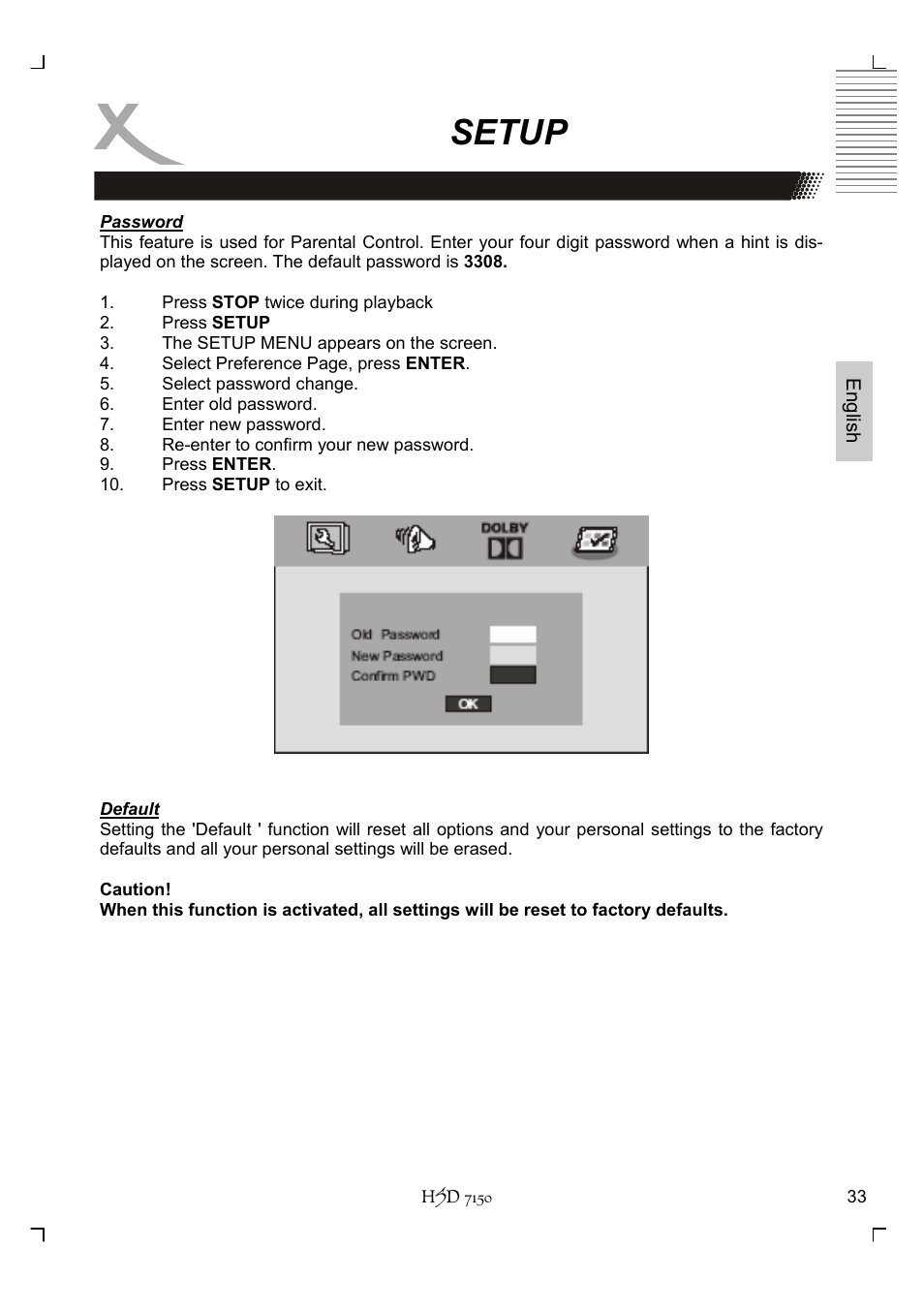 Setup | Xoro HSD 7150 User Manual | Page 73 / 158