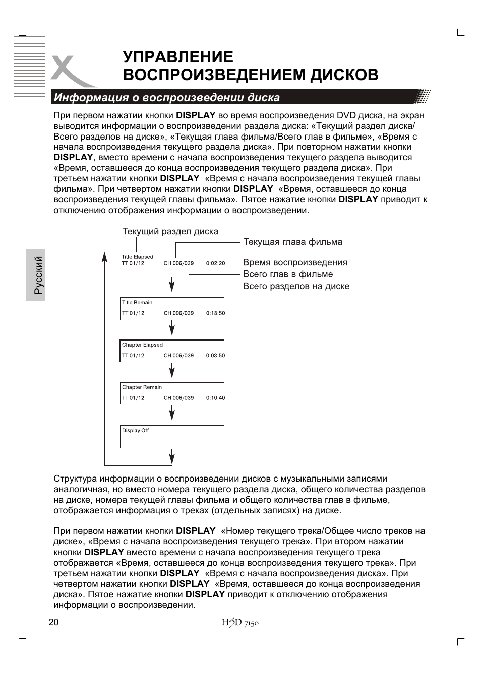 Управление воспроизведением дисков | Xoro HSD 7150 User Manual | Page 98 / 158