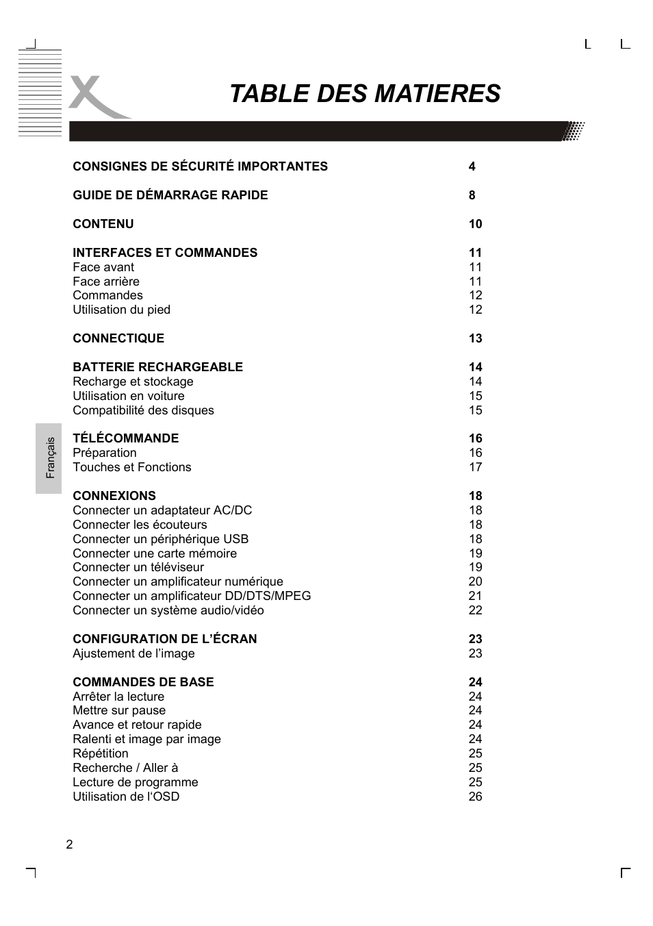 Table des matieres | Xoro HSD 7580 User Manual | Page 106 / 212