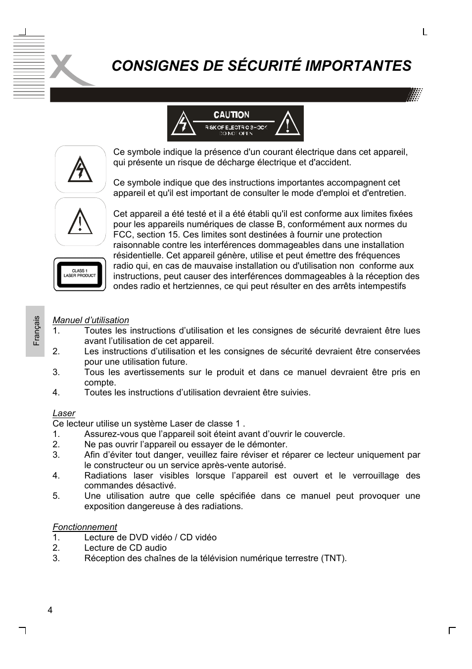 Consignes de sécurité importantes | Xoro HSD 7580 User Manual | Page 108 / 212