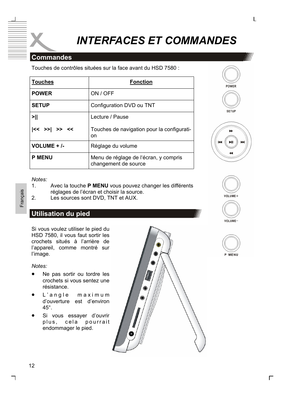 Interfaces et commandes | Xoro HSD 7580 User Manual | Page 116 / 212