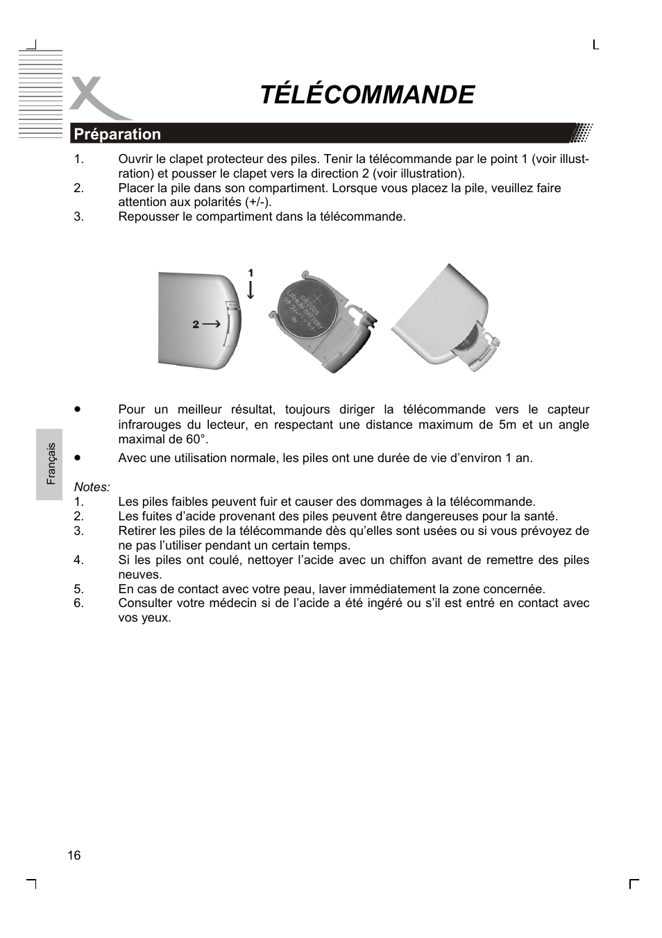 Télécommande | Xoro HSD 7580 User Manual | Page 120 / 212