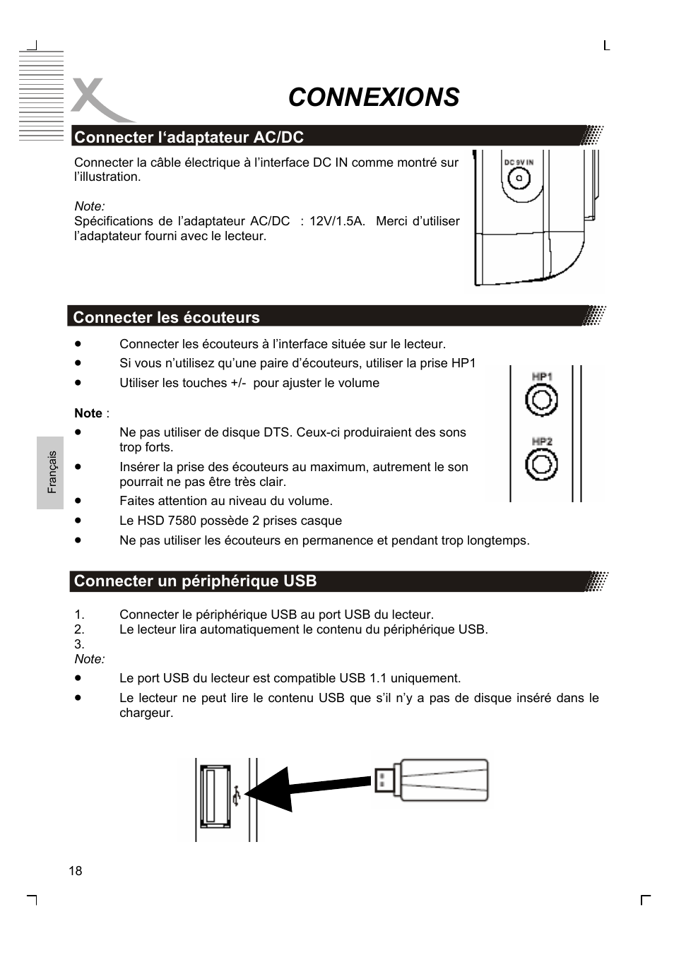 Connexions | Xoro HSD 7580 User Manual | Page 122 / 212