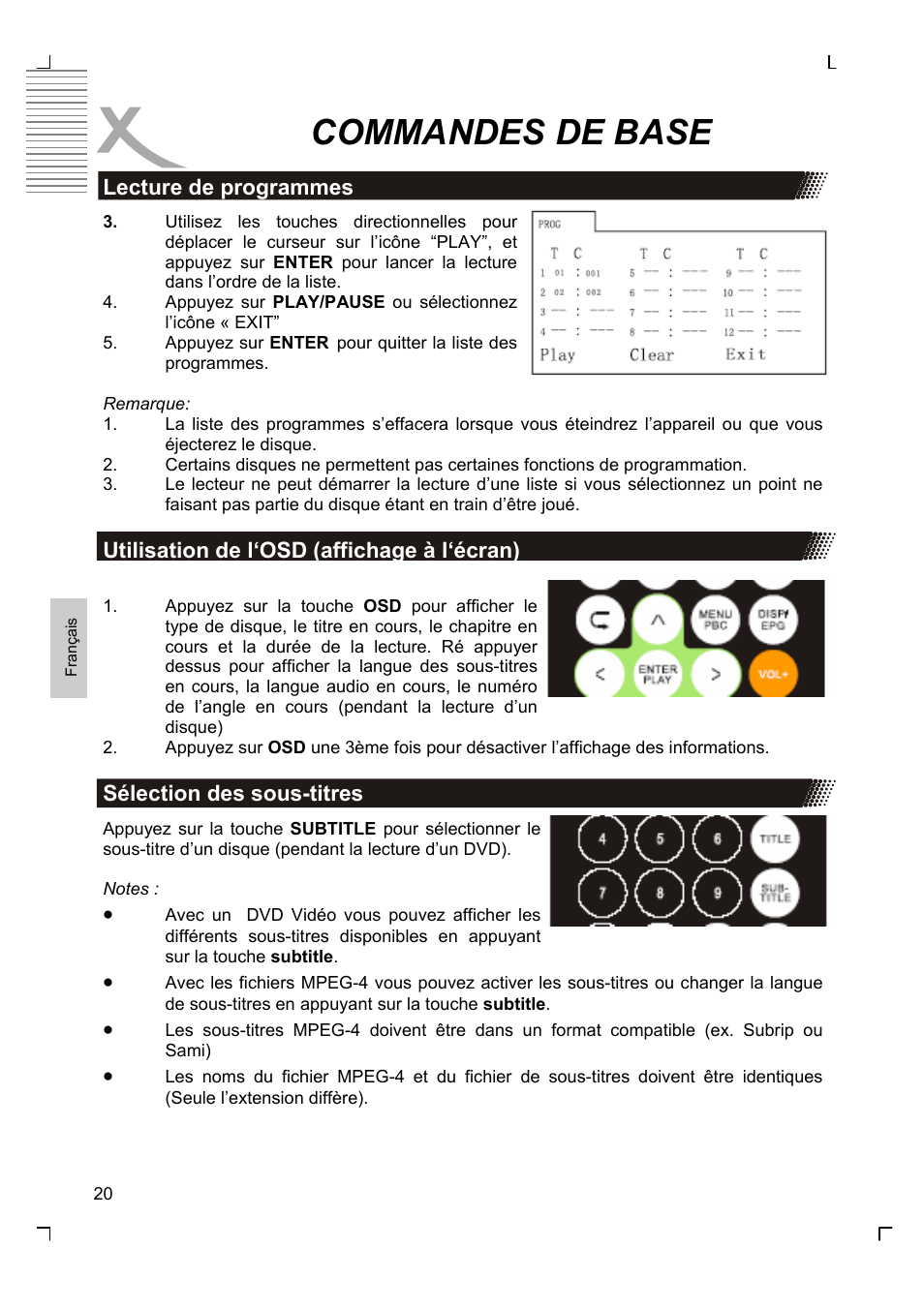 Commandes de base | Xoro HSD 7580 User Manual | Page 124 / 212