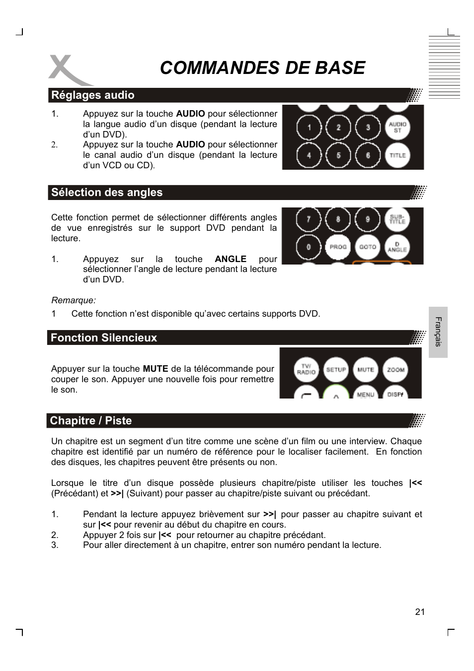 Commandes de base | Xoro HSD 7580 User Manual | Page 125 / 212