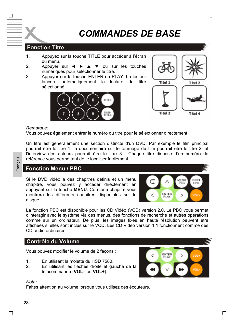 Commandes de base | Xoro HSD 7580 User Manual | Page 132 / 212