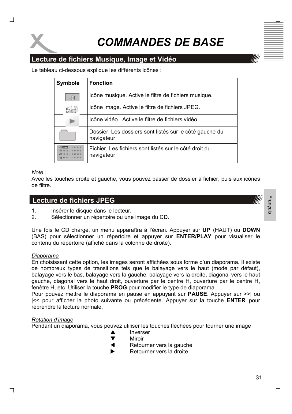 Commandes de base | Xoro HSD 7580 User Manual | Page 135 / 212