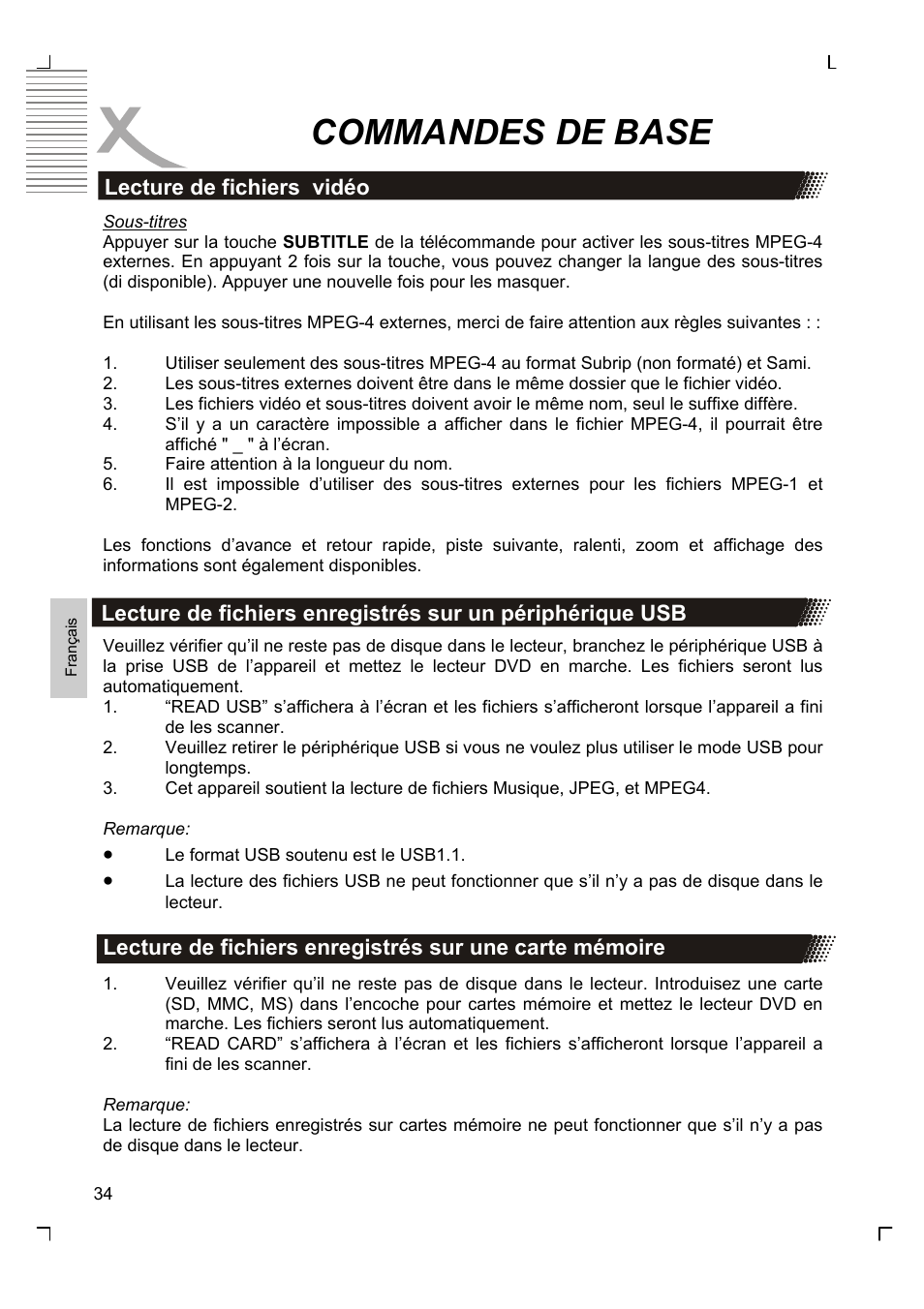 Commandes de base | Xoro HSD 7580 User Manual | Page 138 / 212