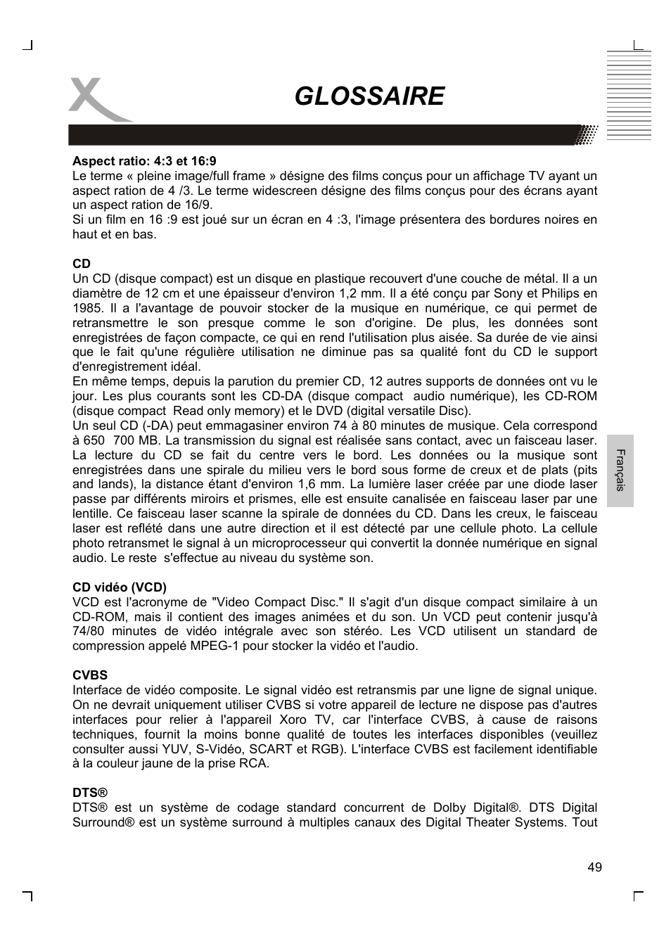 Glossaire | Xoro HSD 7580 User Manual | Page 153 / 212