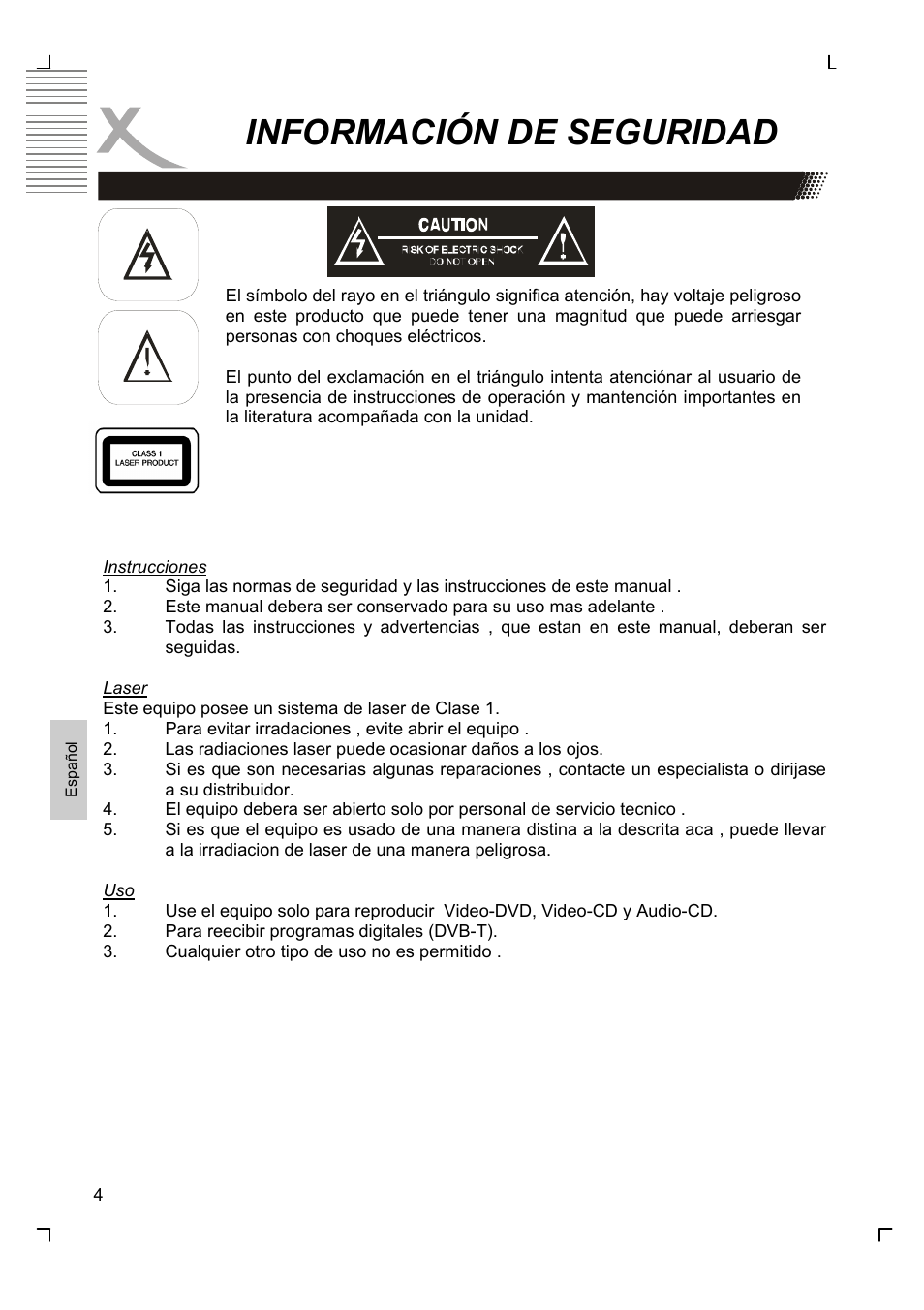 Información de seguridad | Xoro HSD 7580 User Manual | Page 158 / 212