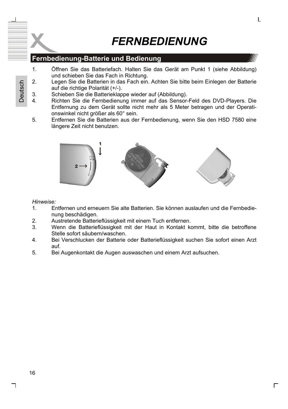 Fernbedienung | Xoro HSD 7580 User Manual | Page 16 / 212