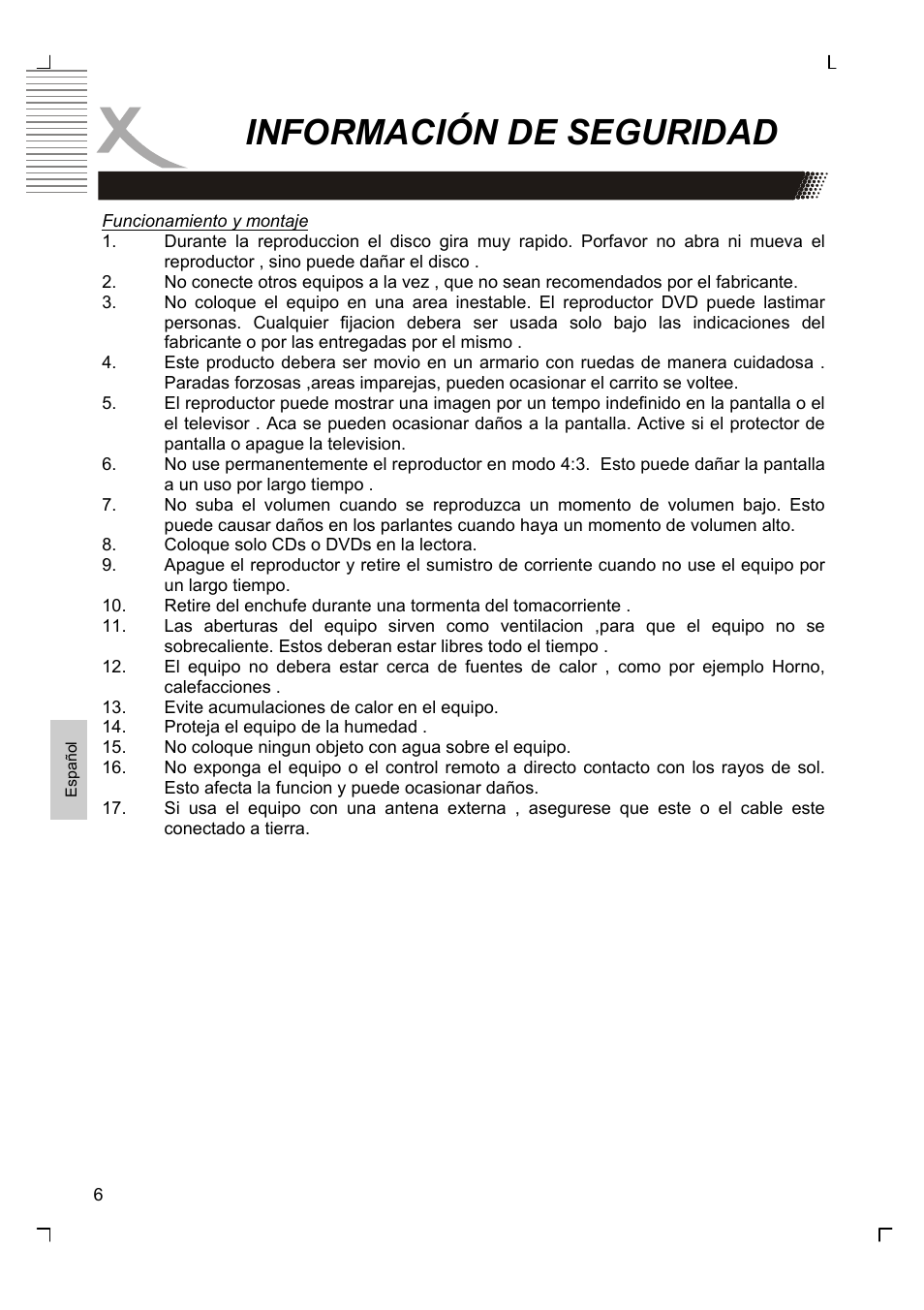 Información de seguridad | Xoro HSD 7580 User Manual | Page 160 / 212