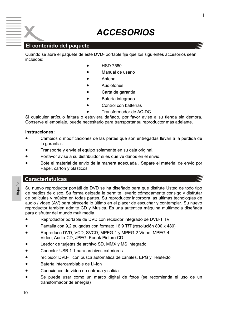 Accesorios | Xoro HSD 7580 User Manual | Page 164 / 212