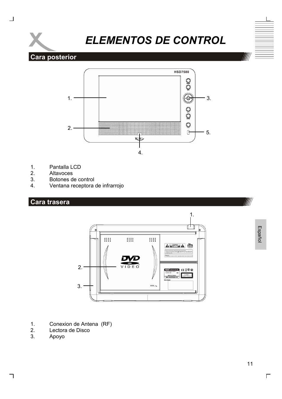 Elementos de control | Xoro HSD 7580 User Manual | Page 165 / 212