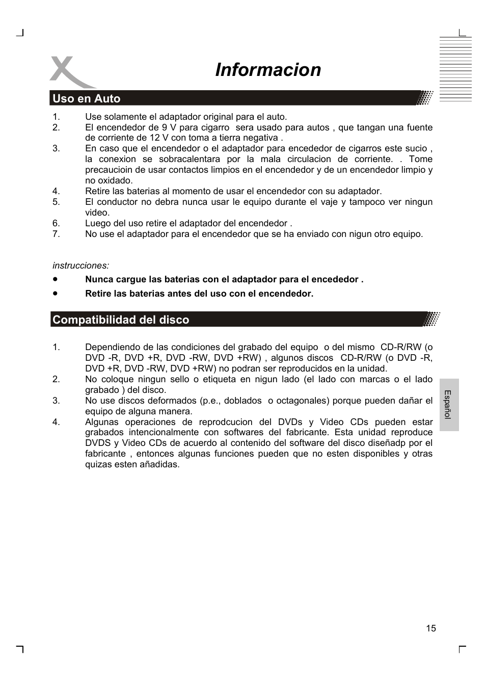 Informacion | Xoro HSD 7580 User Manual | Page 169 / 212