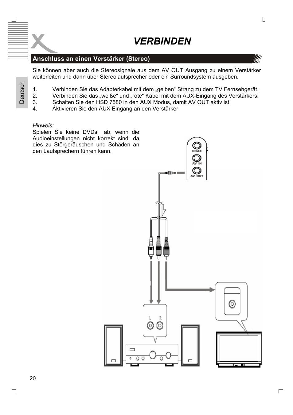 Verbinden | Xoro HSD 7580 User Manual | Page 20 / 212