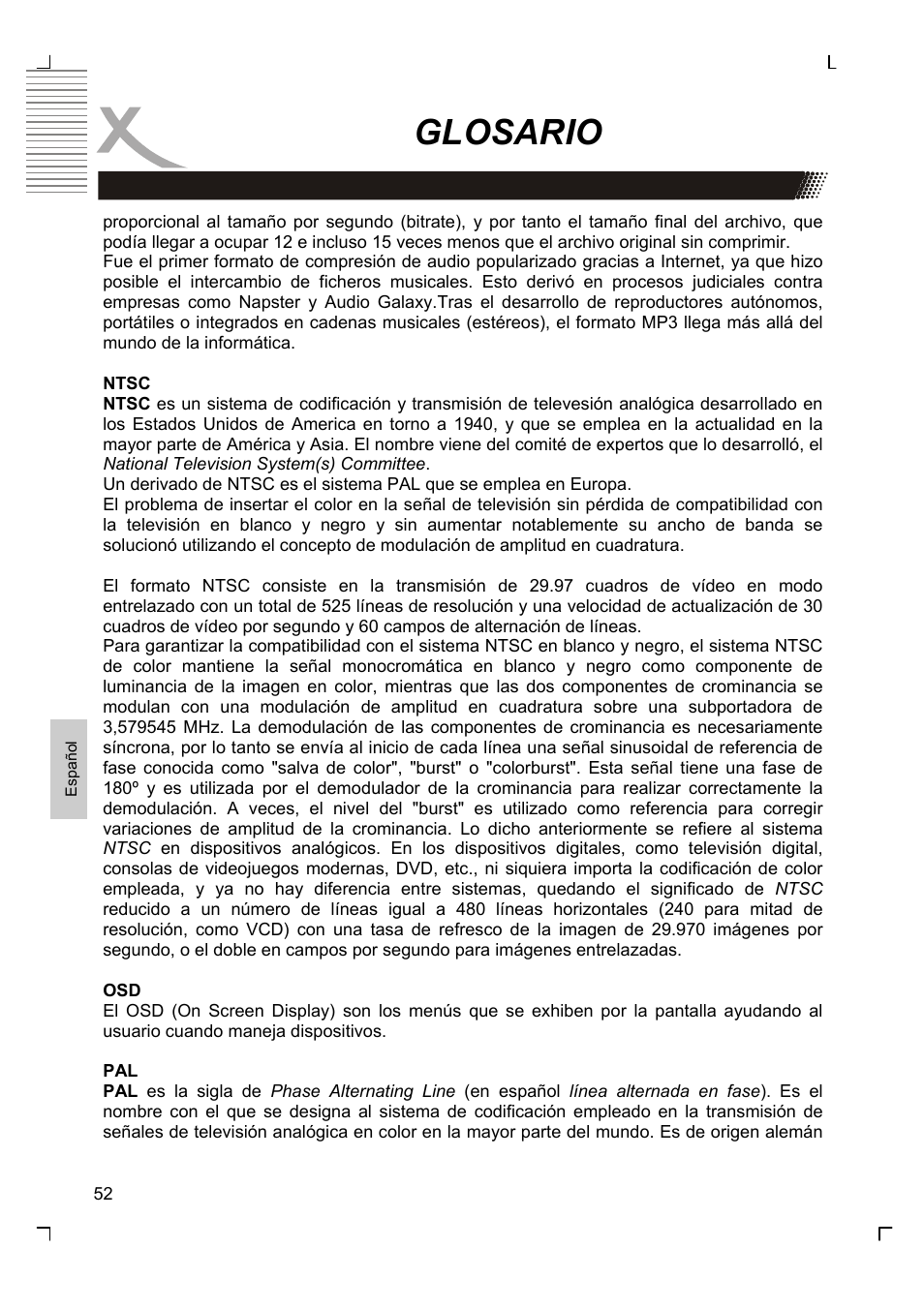 Glosario | Xoro HSD 7580 User Manual | Page 206 / 212