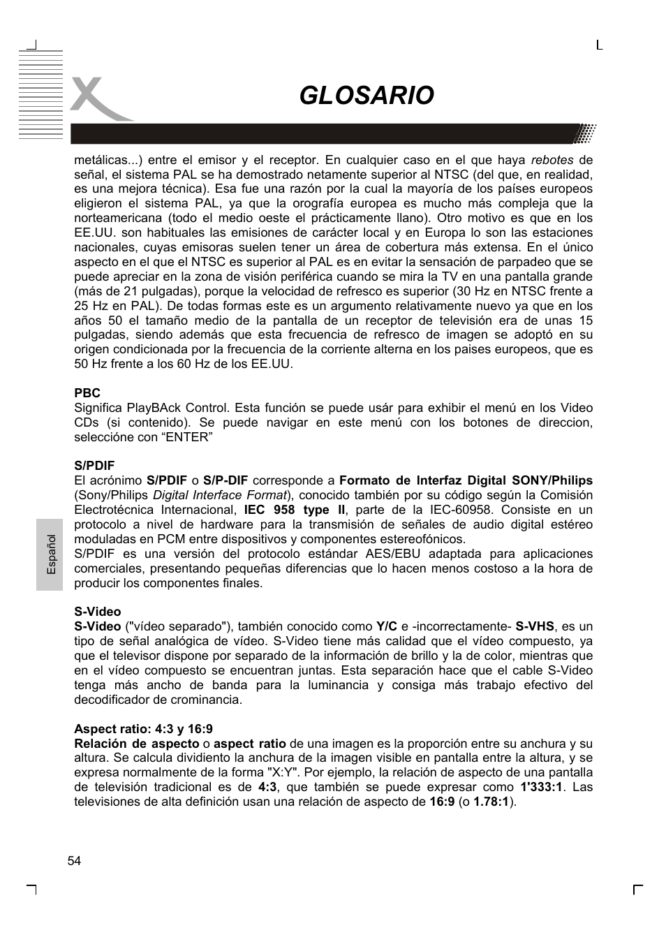 Glosario | Xoro HSD 7580 User Manual | Page 208 / 212