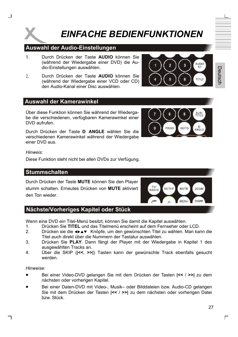 Einfache bedienfunktionen | Xoro HSD 7580 User Manual | Page 27 / 212