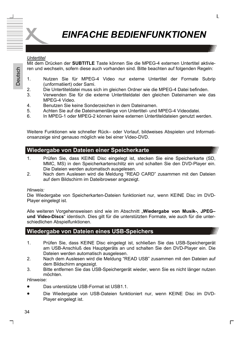 Einfache bedienfunktionen | Xoro HSD 7580 User Manual | Page 34 / 212