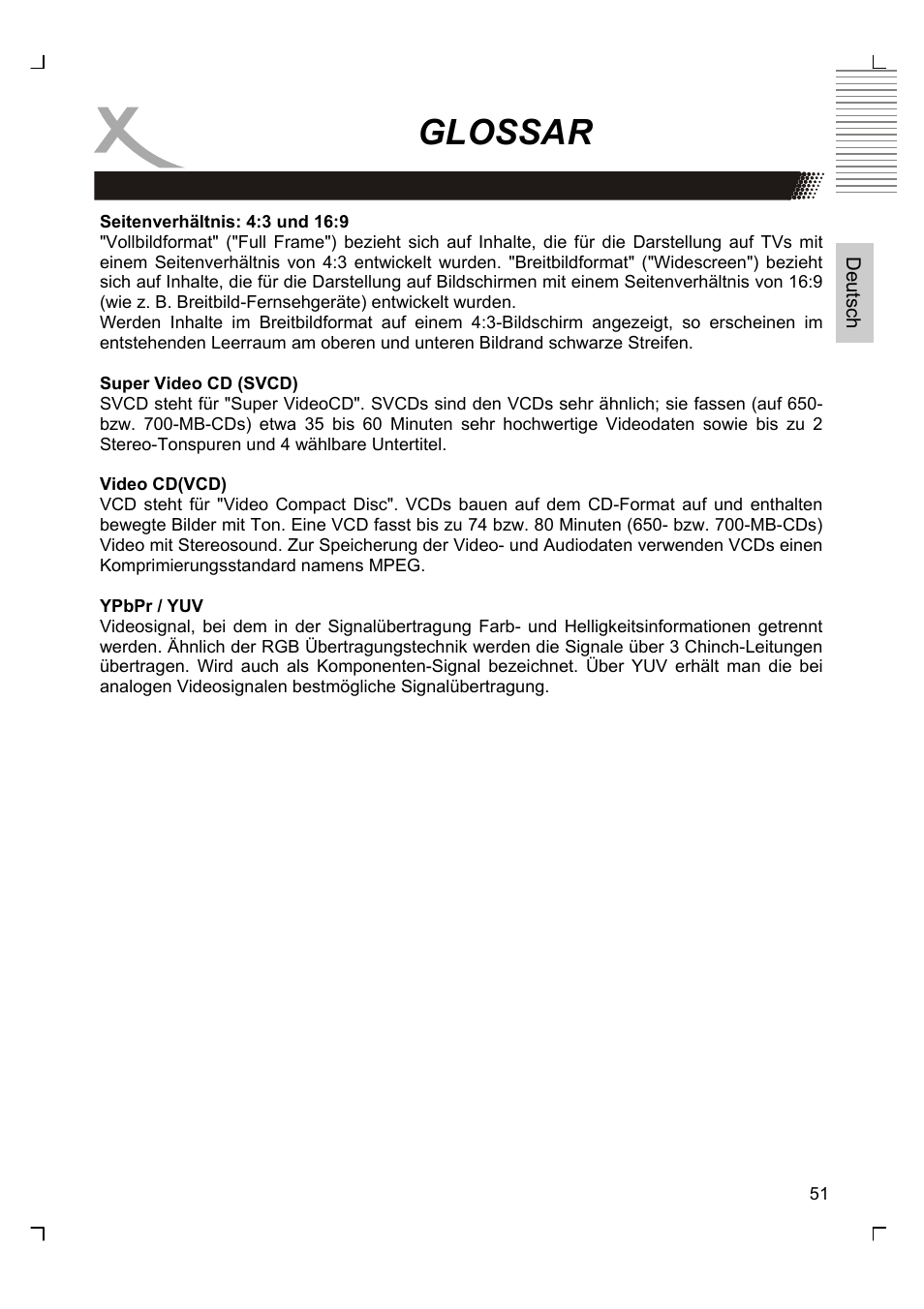 Glossar | Xoro HSD 7580 User Manual | Page 51 / 212