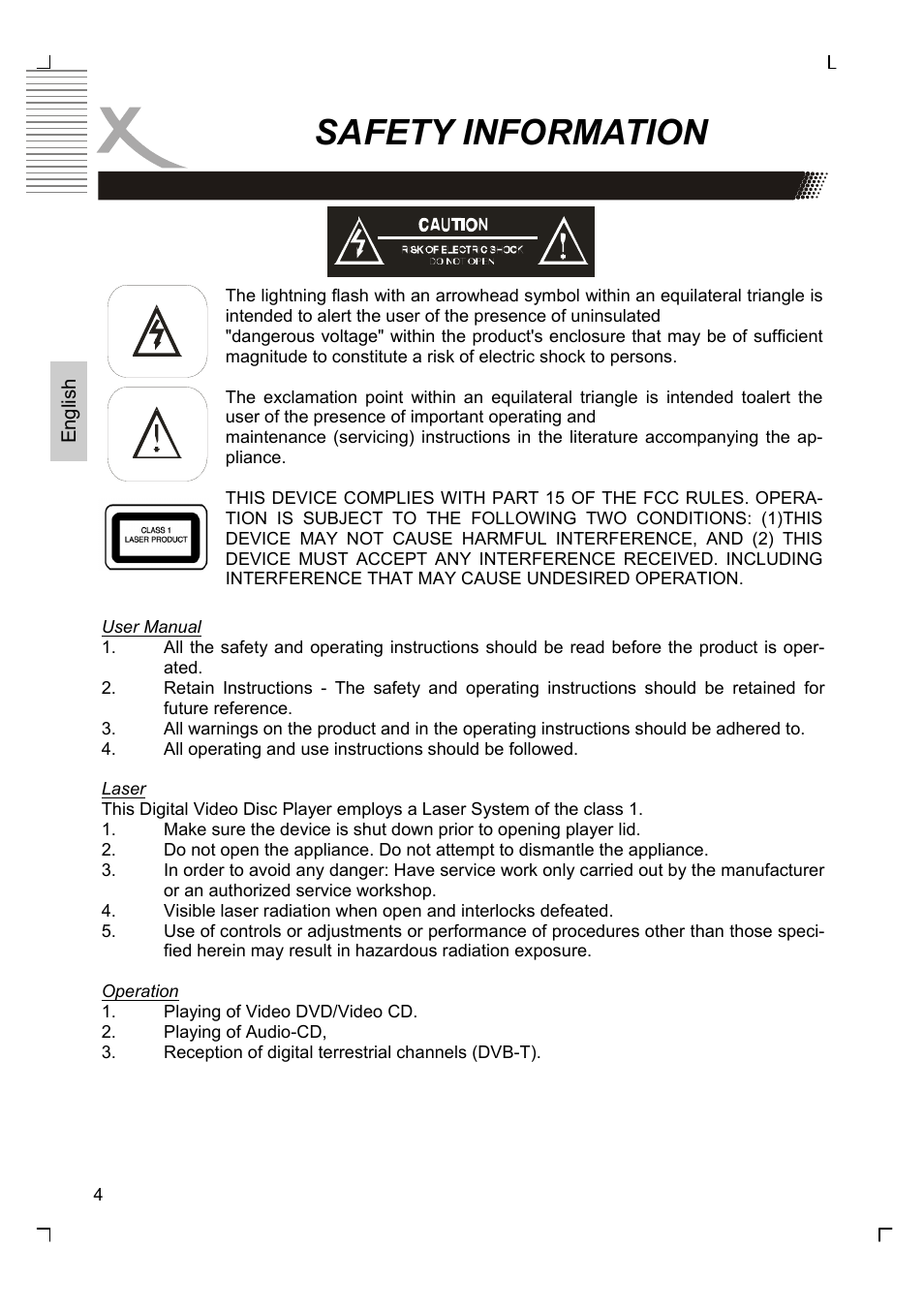 Safety information | Xoro HSD 7580 User Manual | Page 56 / 212
