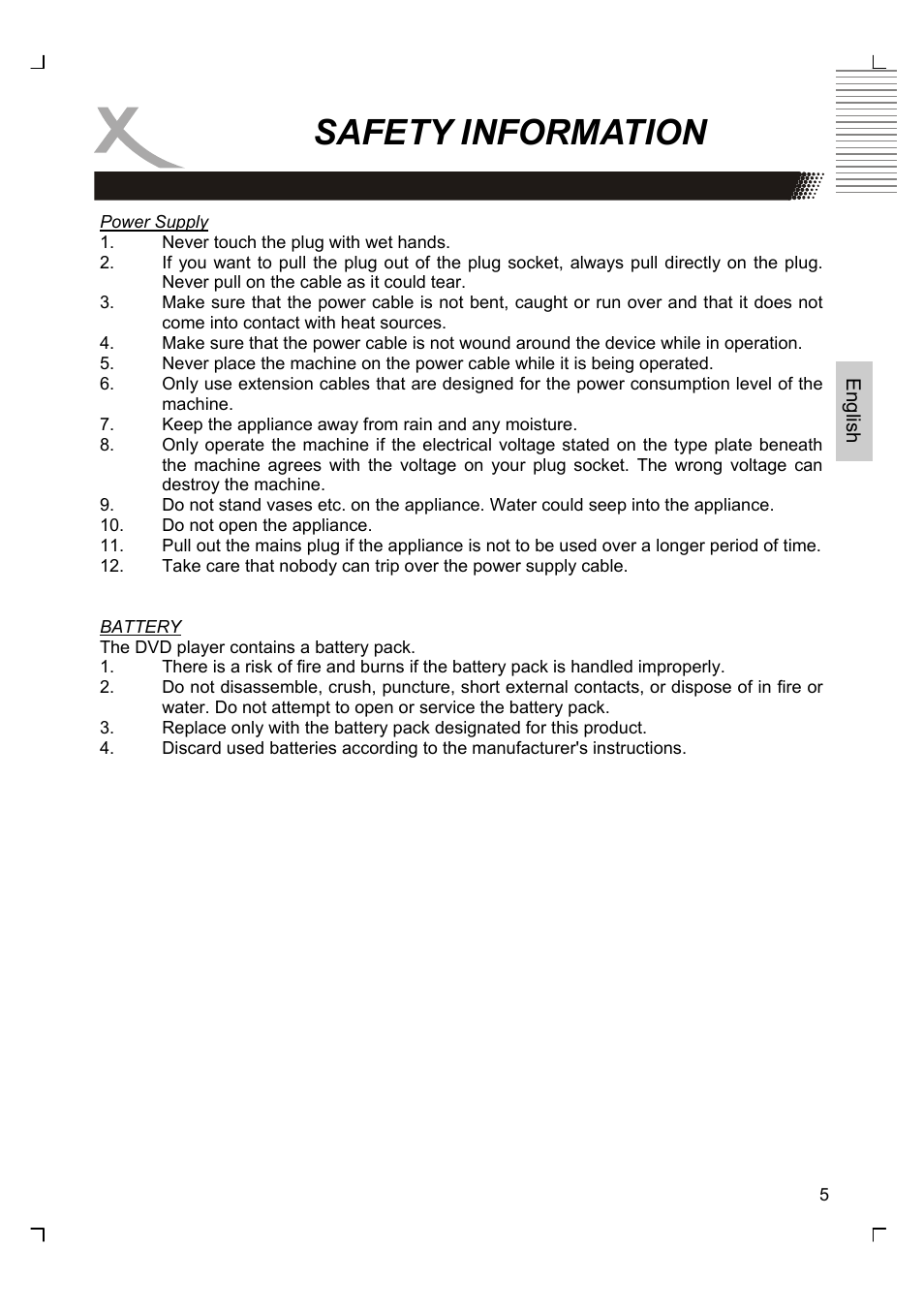 Safety information | Xoro HSD 7580 User Manual | Page 57 / 212