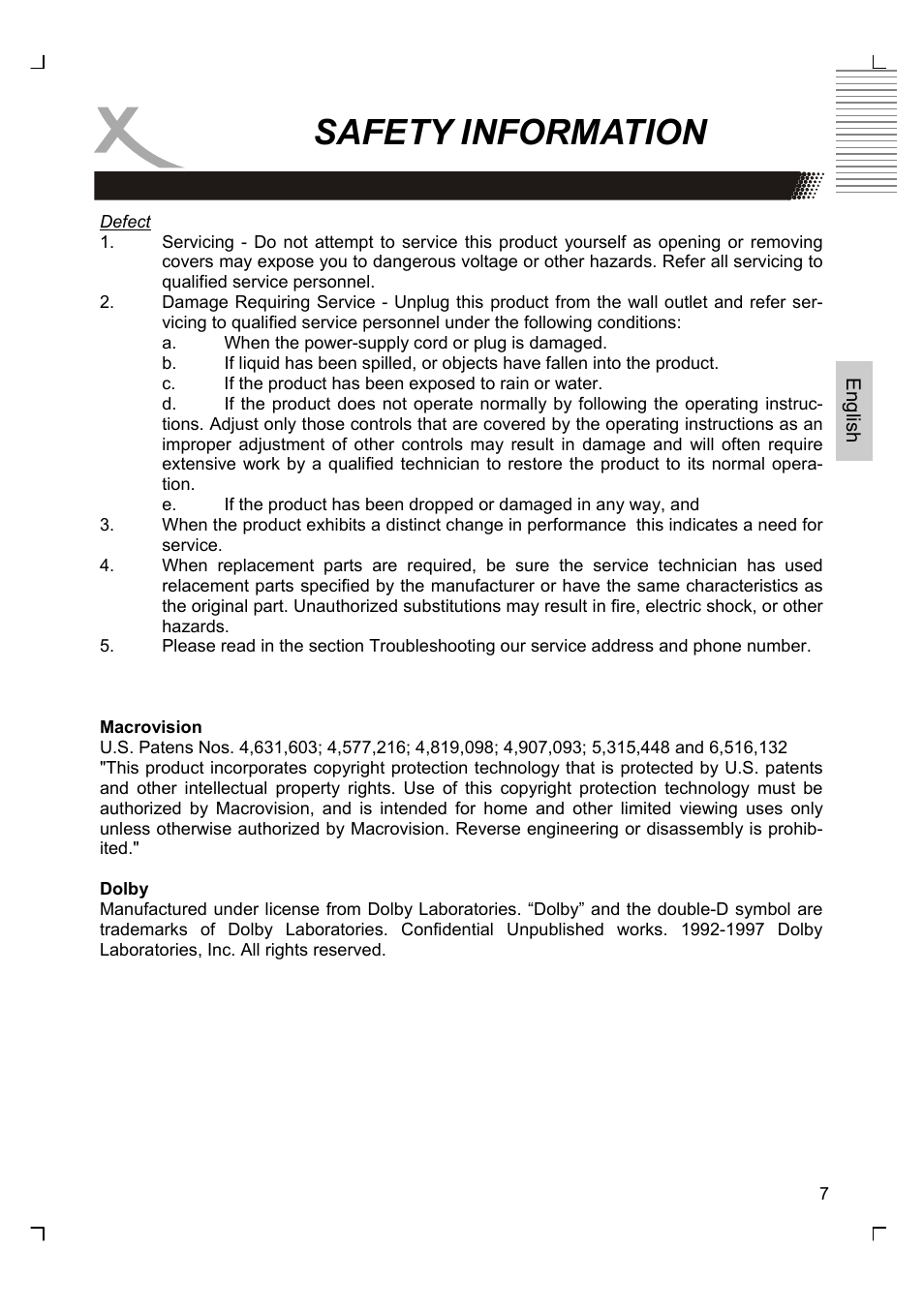 Safety information | Xoro HSD 7580 User Manual | Page 59 / 212