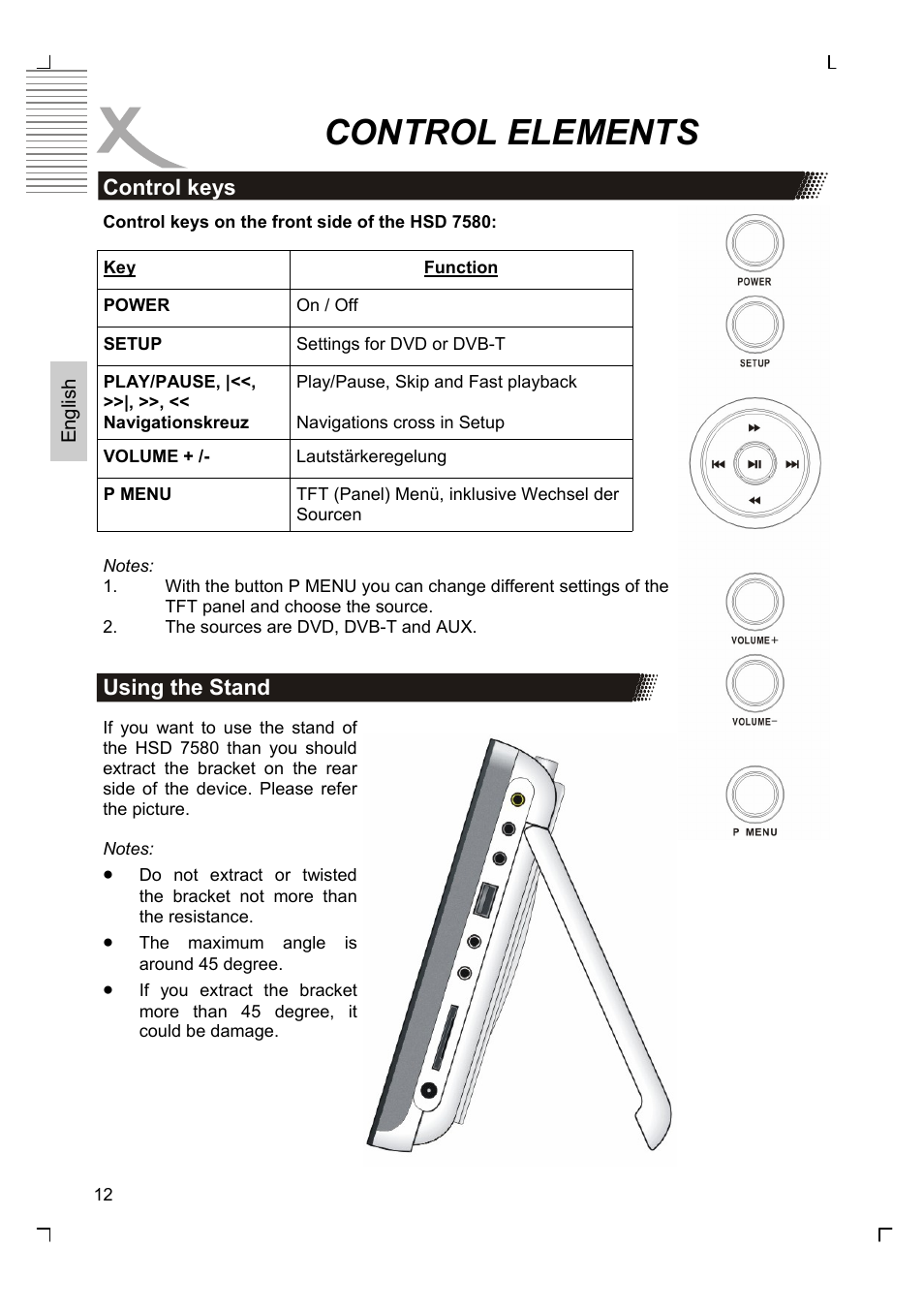 Control elements | Xoro HSD 7580 User Manual | Page 64 / 212