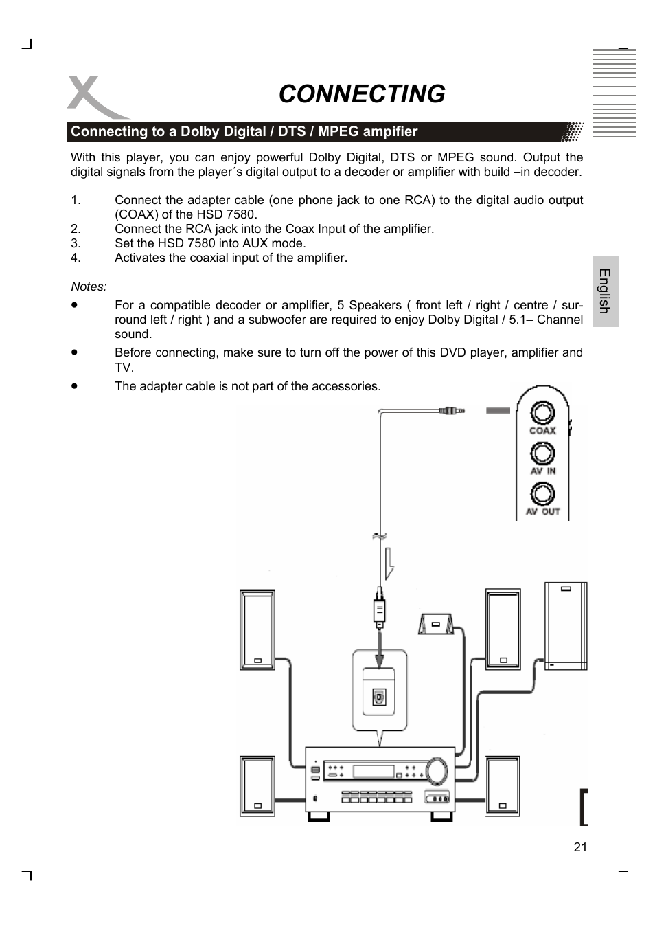 Connecting | Xoro HSD 7580 User Manual | Page 73 / 212