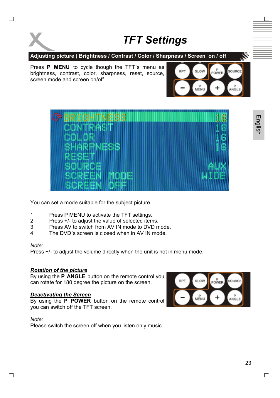Tft settings | Xoro HSD 7580 User Manual | Page 75 / 212