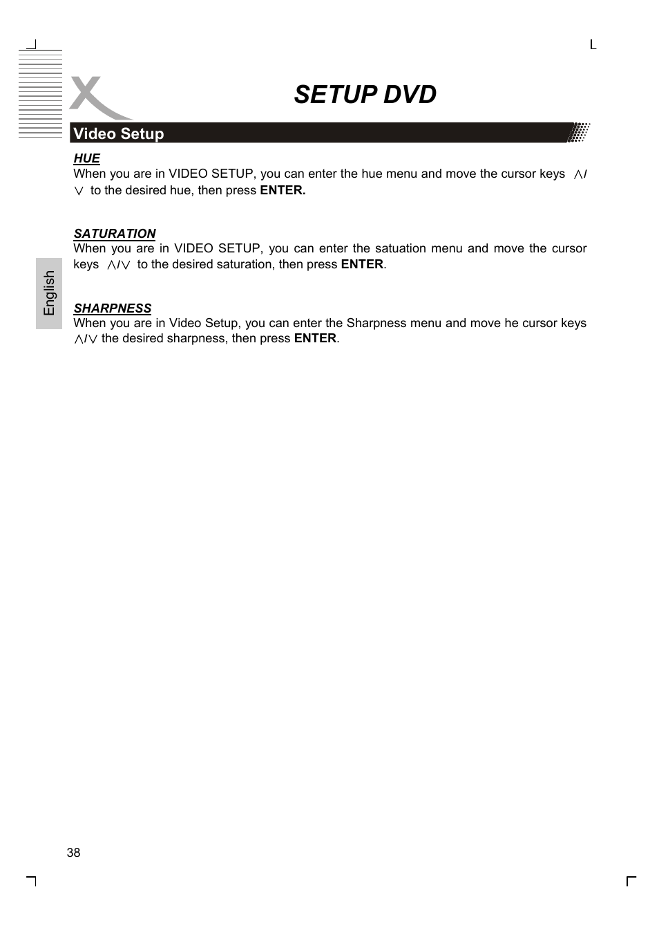 Setup dvd, Video setup | Xoro HSD 7580 User Manual | Page 90 / 212