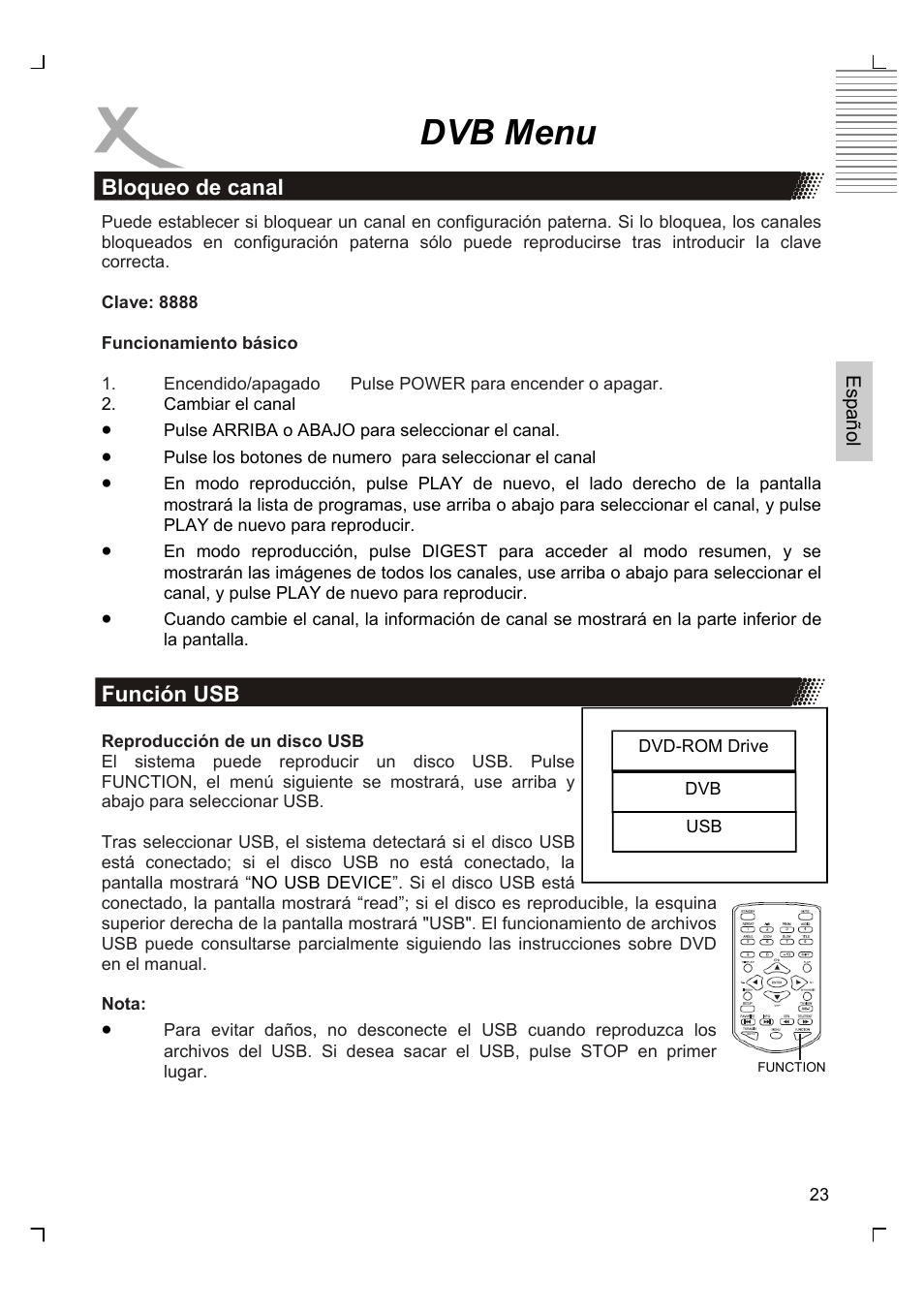 Dvb menu | Xoro HSD 7570 User Manual | Page 109 / 114
