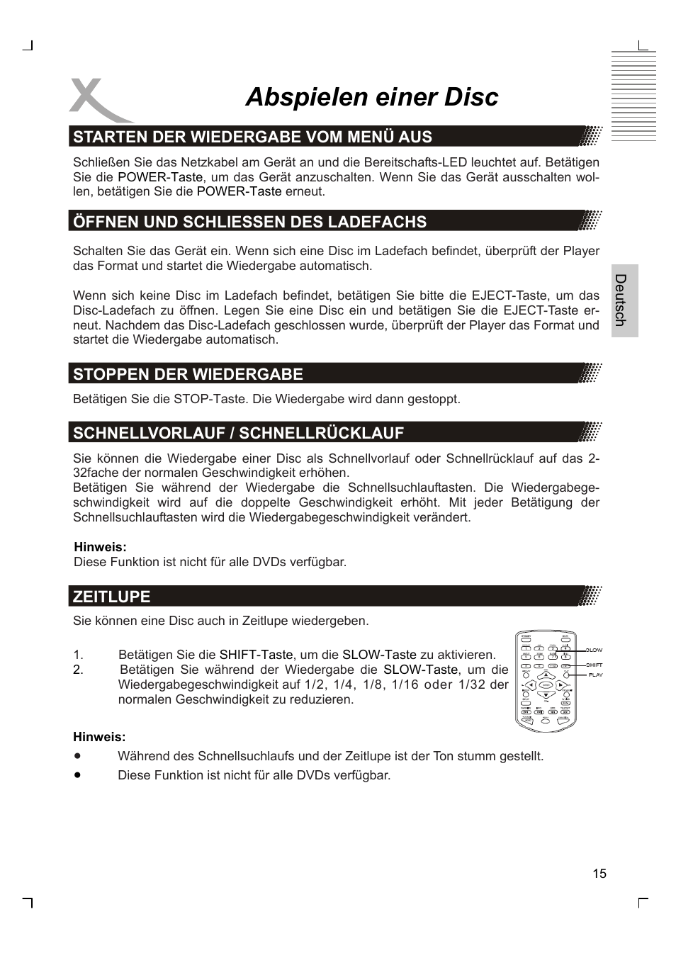 Abspielen einer disc | Xoro HSD 7570 User Manual | Page 15 / 114