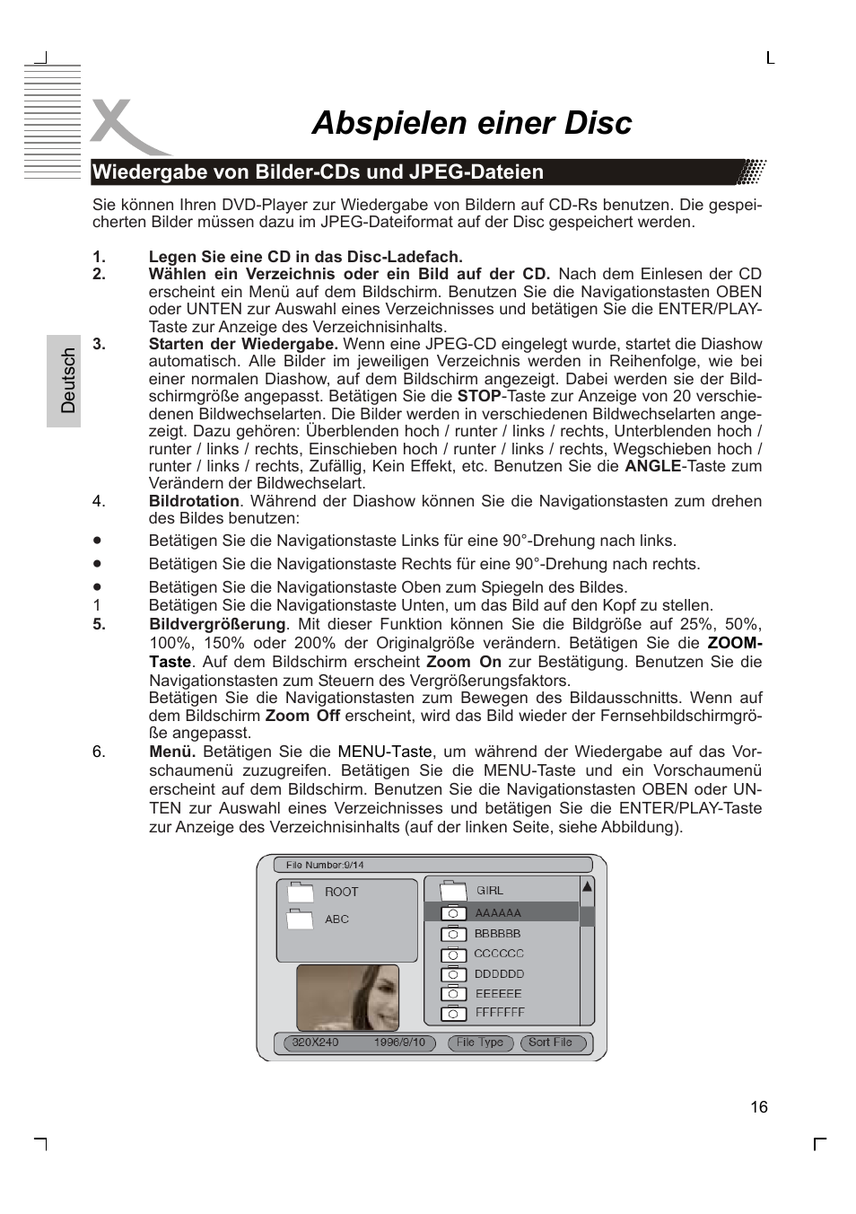 Abspielen einer disc | Xoro HSD 7570 User Manual | Page 16 / 114