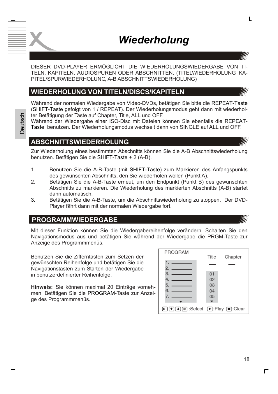 Wiederholung | Xoro HSD 7570 User Manual | Page 18 / 114