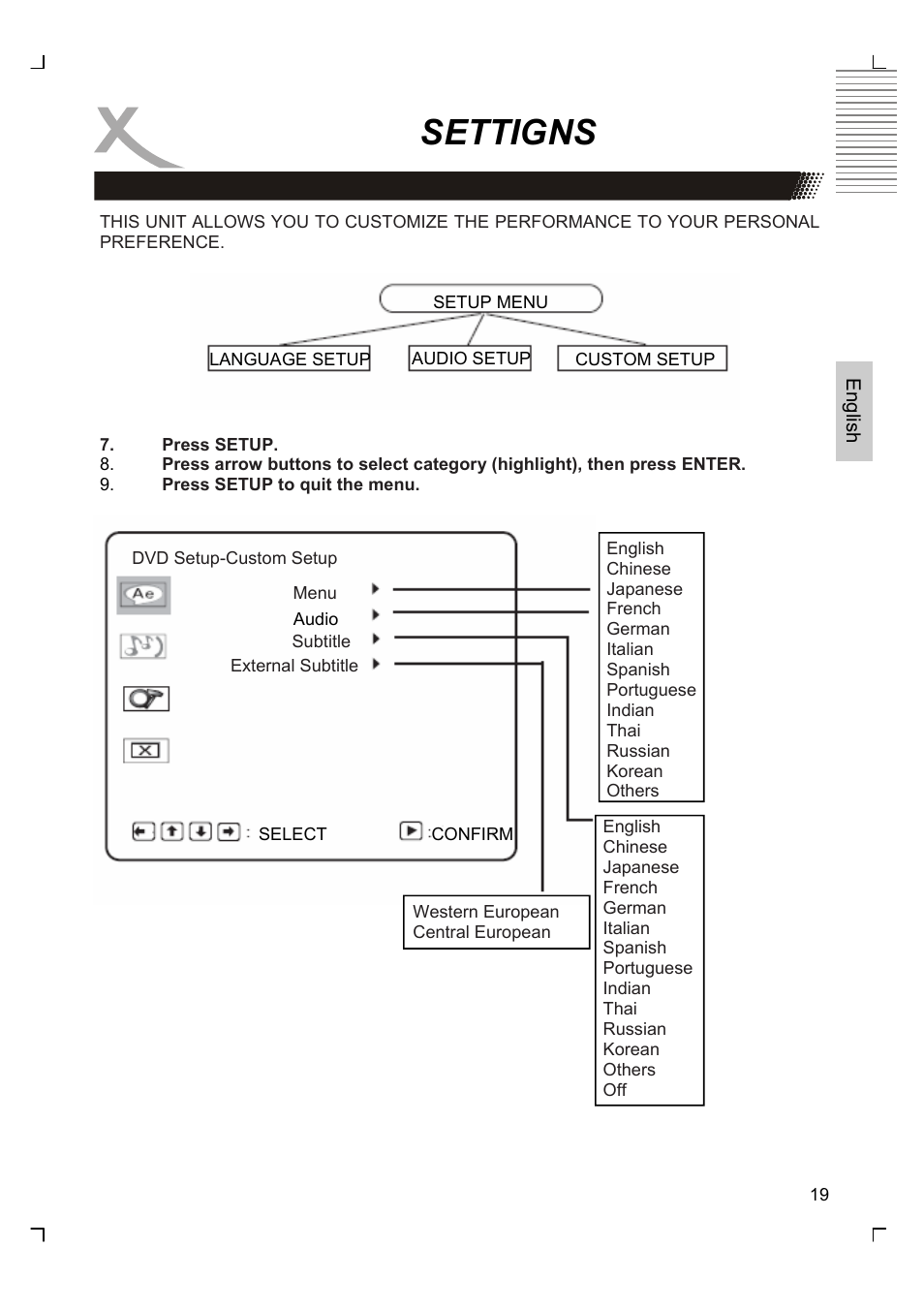 Settigns | Xoro HSD 7570 User Manual | Page 49 / 114