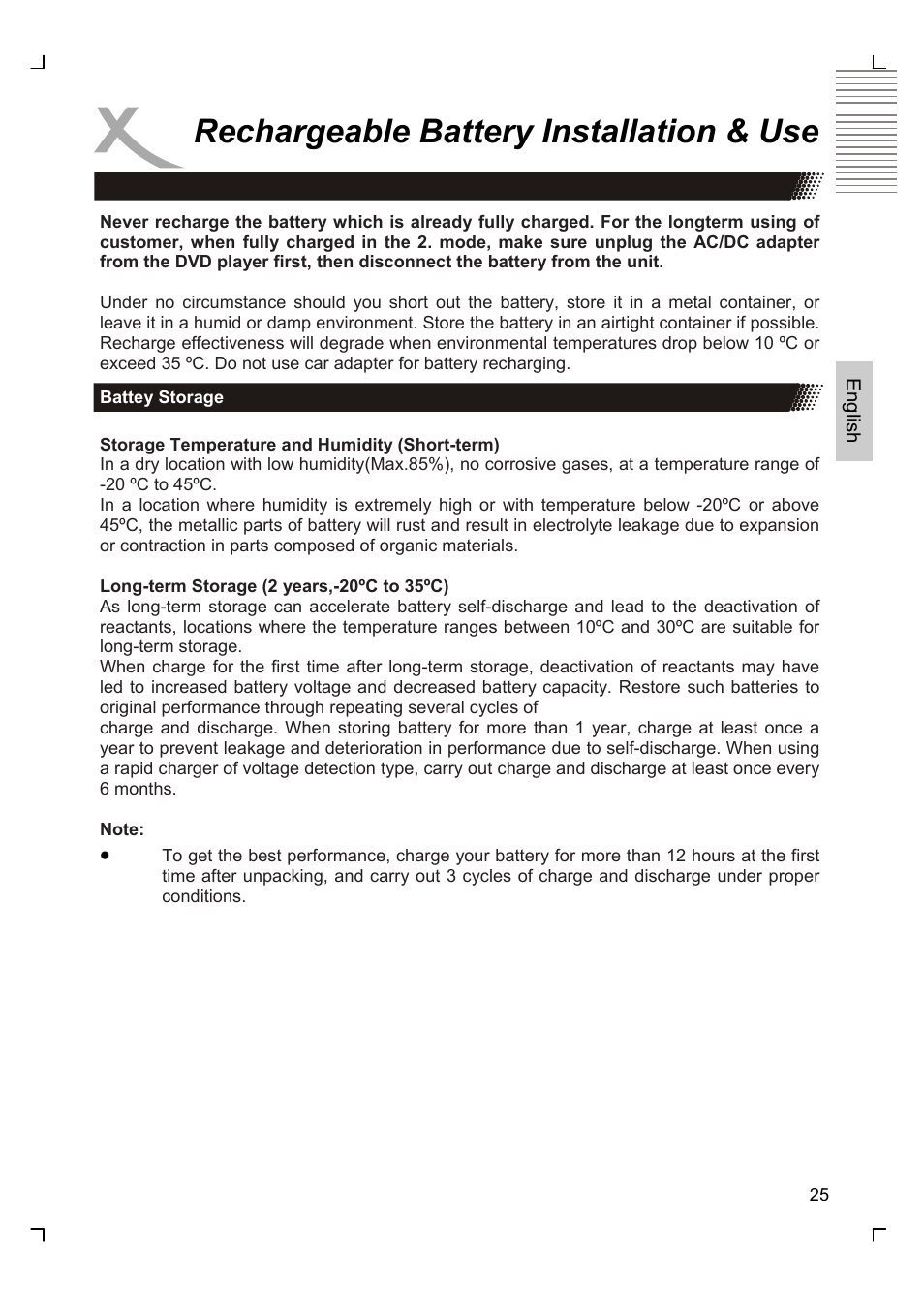 Rechargeable battery installation & use | Xoro HSD 7570 User Manual | Page 55 / 114
